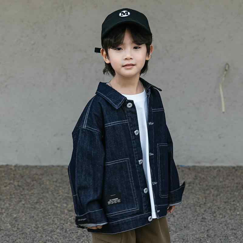 Gジャン デニムジャケット キッズ 男の子 アウター 春秋 ストリート カジュアル フードなし シングルボ..