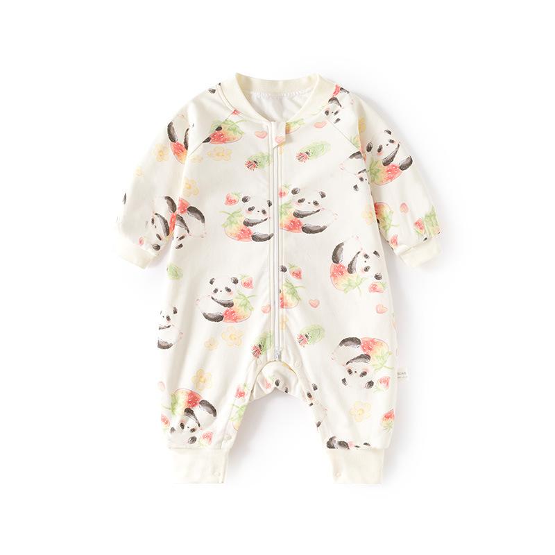 スリーパー ベビー 新生児 吸湿速乾 薄手 足が出せるタイプ ファスナー式 寝冷え防止 綿100% 春夏秋 多機能 かわいい キャラクター柄 子供用