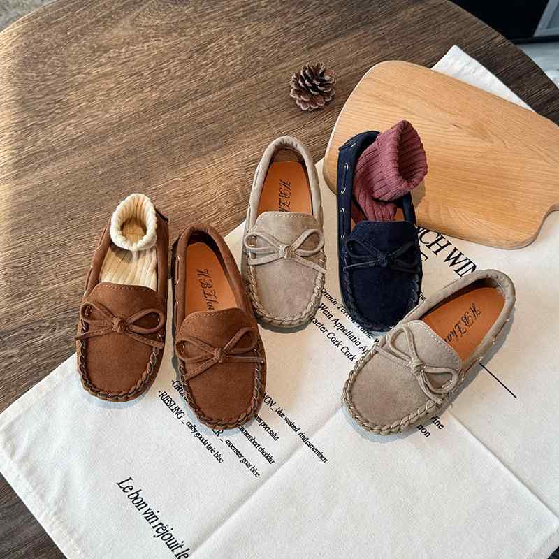 シューズ キッズ ベビー 女の子 男の子 子供 秋冬 リボン 滑り止め 耐摩耗性 スリッポン ローファー カ..