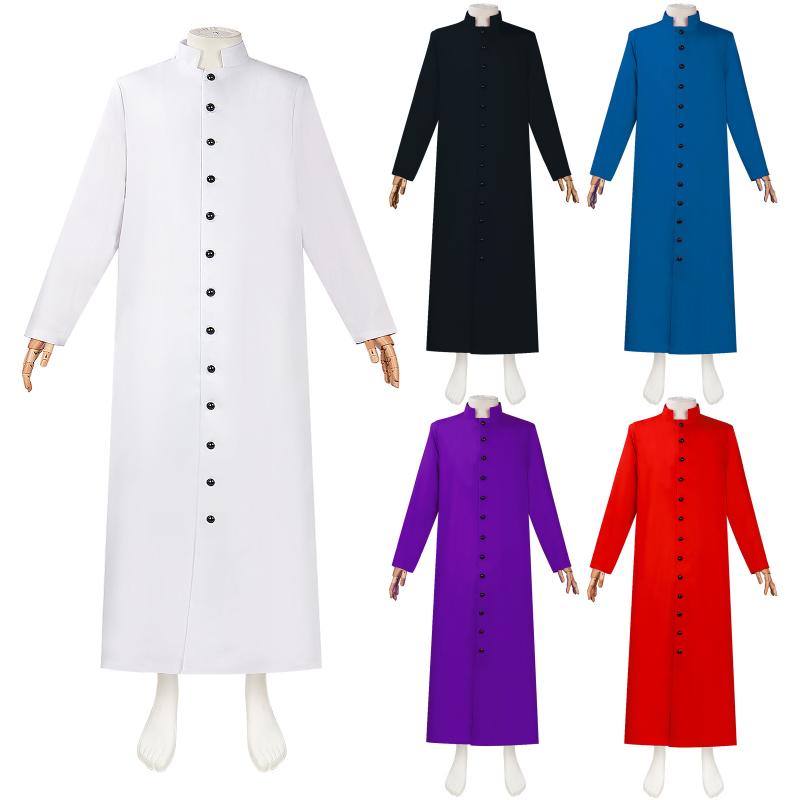 コスプレ衣装 男女兼用 中世風 時代劇 ファンタジー ローブ ガウン 聖職者 僧侶 牧師 修道士 魔法使い ..