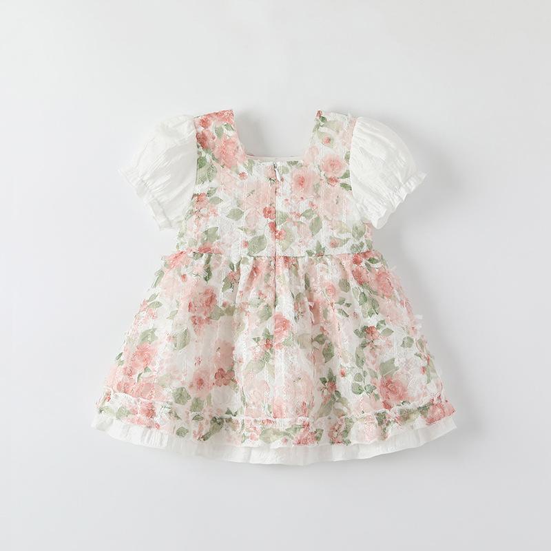 ワンピース 女の子 ベビー キッズ 綿100% 薄手 柔らかい肌触り ロリータ プリンセスドレス 半袖 フリル..