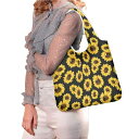 トートバッグ レディース 軽量 大容量 ひまわり柄 プリント エコバッグ ショッピングバッグ 肩掛け ショルダーバッグ お買い物 通勤 通学 デイリーユース