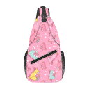 ショルダーバッグ レディース PCポケット付き ポリエステル製 ピンク ユニコーン柄 プリント ファスナー開閉 仕切り付き オープンポケット 肩掛け 斜めがけ ...