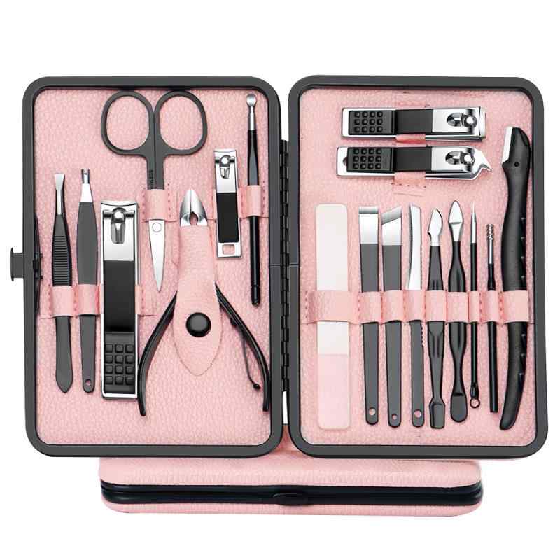 爪切り 飛び散り防止 ステンレス製 18点 ネイルケアセット 甘皮ニッパー 巻き爪用 爪やすり 角質除去 携帯用 旅行 収納ケース付き メンズ レディース 美容...
