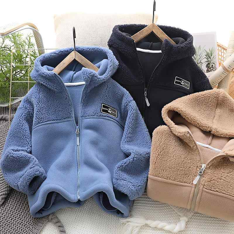 ジャケット キッズ 子供服 男女兼用 フード付き もこもこ ボアフリース ジップアップ 裏ボア 厚手 暖か..