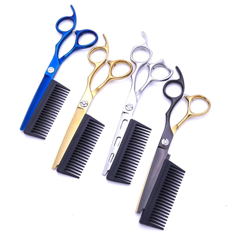 カットシザー ステンレス製 コーム付き ストレート プロ仕様 6.0インチ 個性的 散髪用ハサミ 美容師 理..
