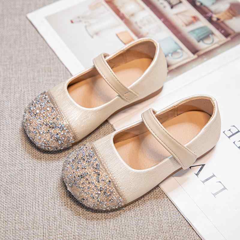 キッズシューズ 女の子 プリンセスシューズ パンプス ラインストーン ソフトソール マジックテープ フォーマル 発表会 結婚式 入園式 卒園式 入学式 七五三 春秋 PUレザー シルバー ベージュ