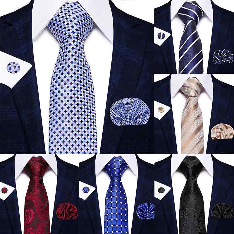 ネクタイ メンズ 男性用 ビジネス 通勤 オフィス フォーマル 結婚式 披露宴 パーティー イベント スーツスタイル ジャガード ポケットチーフ カフスボタン 3点セット ポリエステル