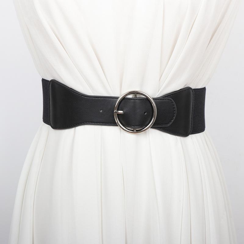 ベルト レディース 幅広 伸縮性 ウエストマークベルト PUレザー ドレス ワンピース コート アウター お..