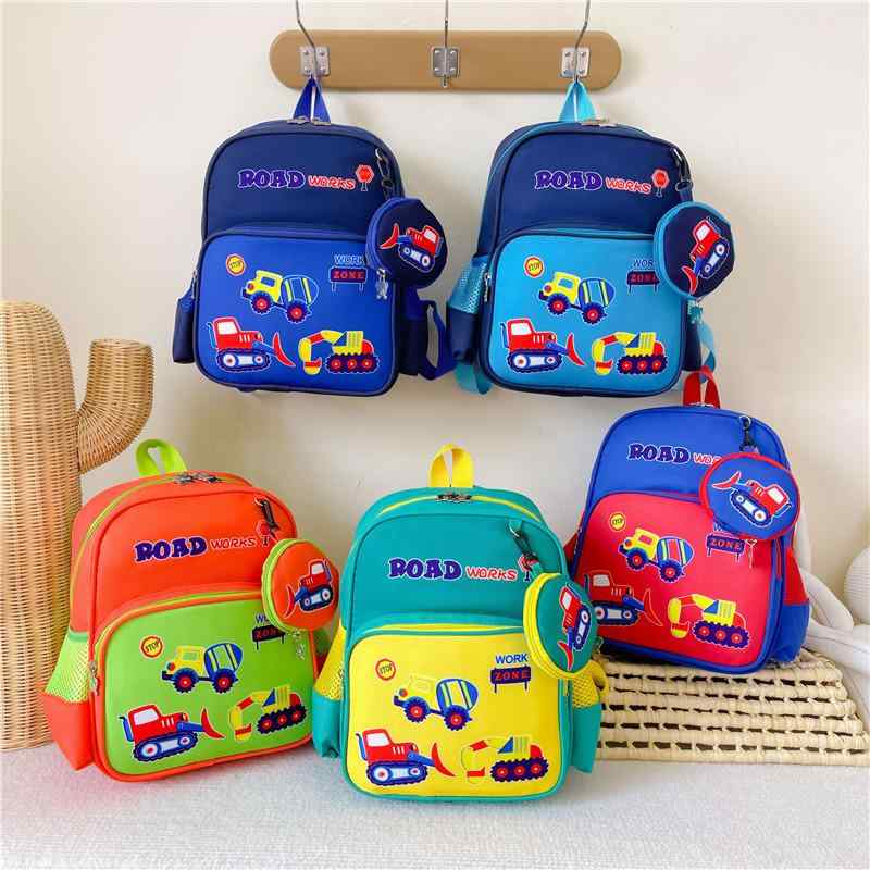 リュックサック キッズ 女の子 かわいい 車柄 カートゥーン 幼稚園 通園バッグ お出かけ 遠足用 ナイロ..