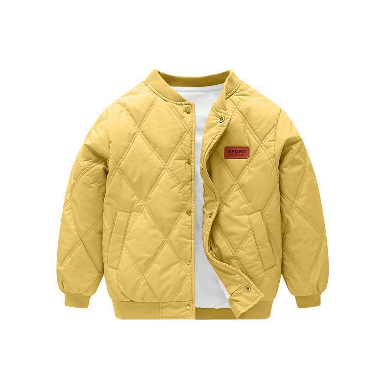 スタジャン 男の子 キッズ 厚手 暖かい 中綿入り 秋冬 韓国風 カジュアル 通学 スポーティ おしゃれ 丸襟 ポリエステル アウター