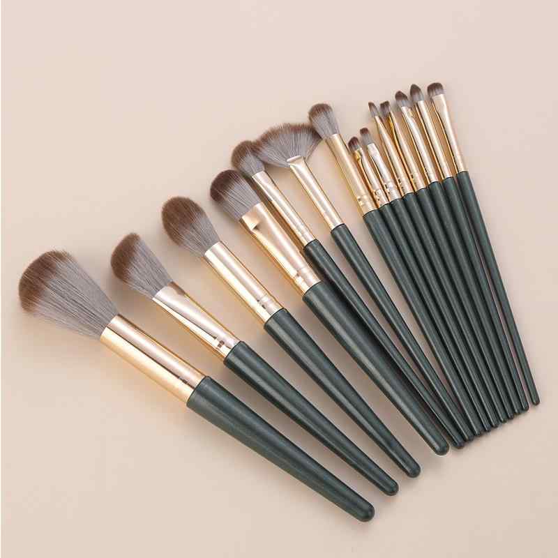 メイクブラシ 化粧筆 14本セット 初心者向け ソフト人工毛 ふんわり 極細毛 コスメ道具 メイクアップツール 長柄 プラスチック製