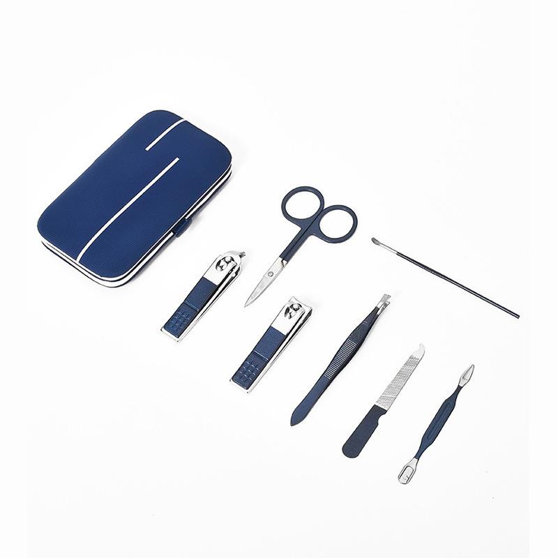 ネイルケア ステンレス製 多機能 爪切りセット キューティクルニッパー 甘皮切り 鼻毛ばさみ 角栓プッシャー 携帯用 収納ケース付き