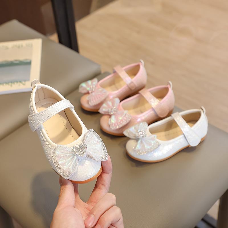 子供靴 女の子 キッズ ベビー 幼児 プリンセスシューズ 春秋 ソフトソール 合成皮革 リボン マジックテ..