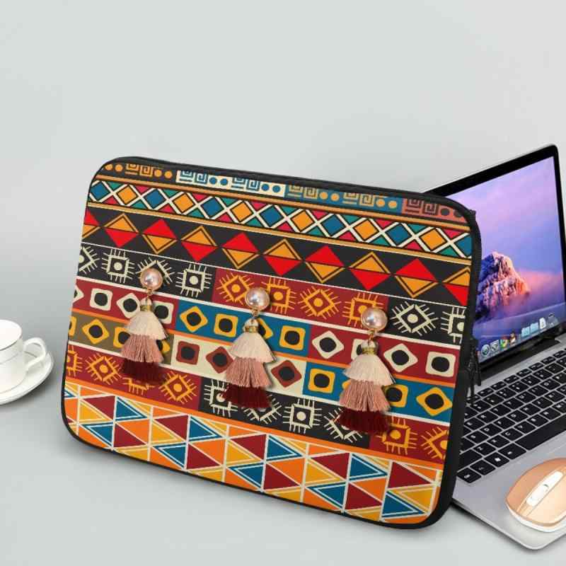 ノートPCケース ネオプレン素材 クッション 軽量 耐衝撃 ビジネス 通勤 タブレット iPad対応 民族柄 レ..