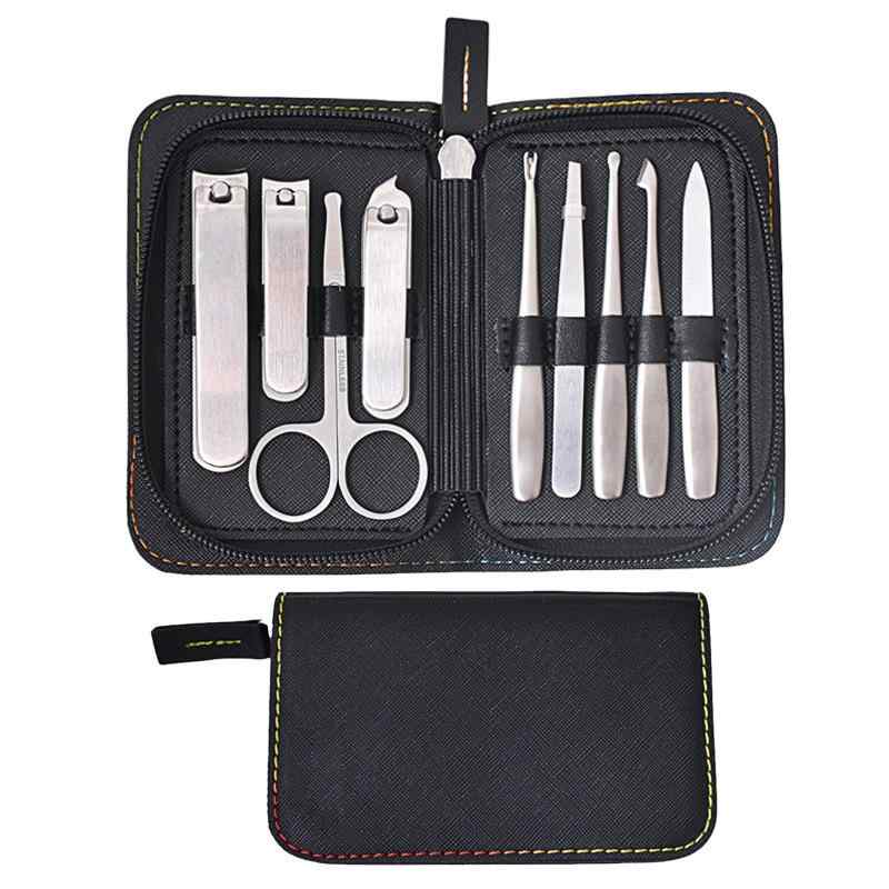 ネイルケアツール ステンレス製 高品質 厚い爪 巻き爪 肥厚爪 固い爪専用 家庭用 ポータブル 携帯用 多機能 爪切りセット 甘皮ケア 爪やすり 白 黒 ダーク...