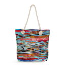 トートバッグ レディース カラフルプリント 麻素材 軽量 ショルダーバッグ ファスナー付き 内ポケット 横型 学生 通勤 通学 普段使い 買い物 手提げ エコバ...