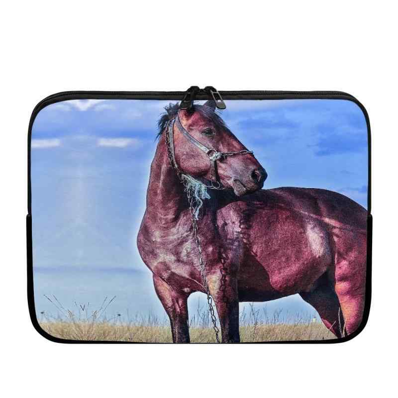 ノートPCケース ユニセックス 男女兼用 軽量 耐衝撃 防水 ネオプレン素材 馬柄 ホースプリント 動物シリーズ 16インチ対応 A4収納 通勤 通学 出張 ビジネス 普段使い パソコンバッグ(4)