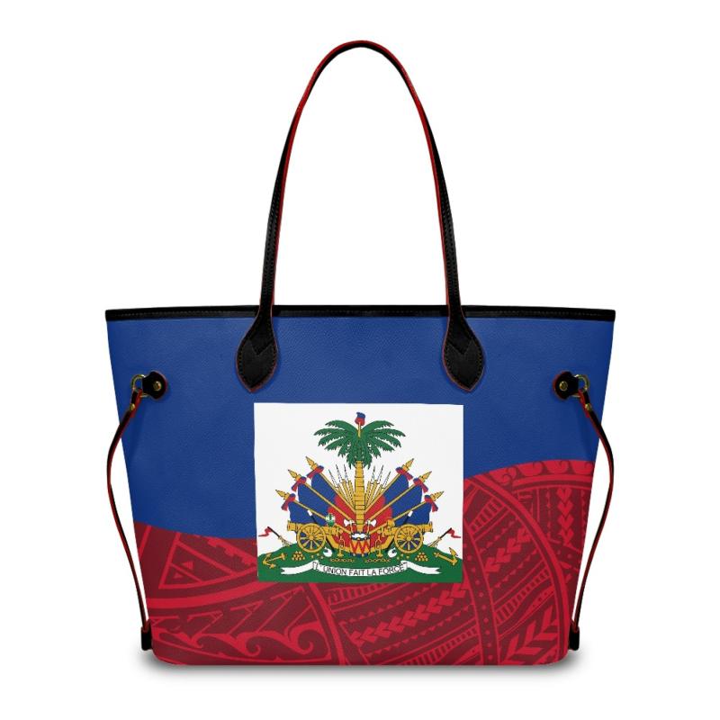 バッグ レディース 大容量 PUレザー ハンドバッグ トートバッグ ショルダーバッグ ハイチ地図柄 プリン..