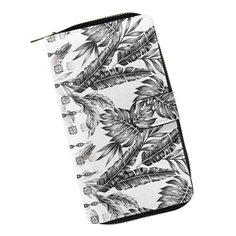 長財布 ユニセックス 男女兼用 ポリネシアン風 花柄 プリント PUレザー 欧米レトロ ロングウォレット ..