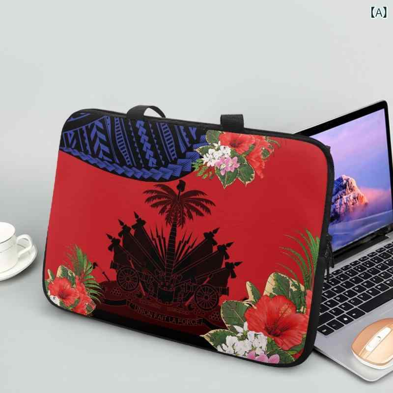 モズラボのPCケース ユニセックス オリジナルプリント 花柄 ネオプレン素材 15インチ対応 手提げ ノートパソコン タブレット デジタル機器 収納バッグ 通勤 通学 ビジネス 整理ポーチ(x2)｜アングル2