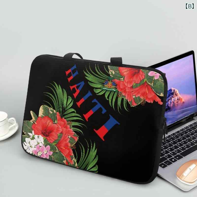モズラボのPCケース ユニセックス オリジナルプリント 花柄 ネオプレン素材 15インチ対応 手提げ ノートパソコン タブレット デジタル機器 収納バッグ 通勤 通学 ビジネス 整理ポーチ(x2)｜アングル3