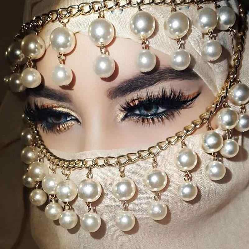 ヘッドドレス レディース ウェディング 結婚式 ブライダル パール パール 合金製 電気メッキ加工 豪華 ラグジュアリー フェイスデコレーション ヘッドチェーン ゴールド 金色 ラインデザイン 髪飾り