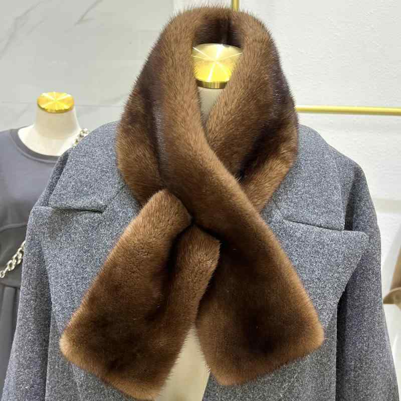 厚手 保温 暖かい マフラー レディース 女性用 リアル ミンク ファー リバーシブル スヌード ネックウ..