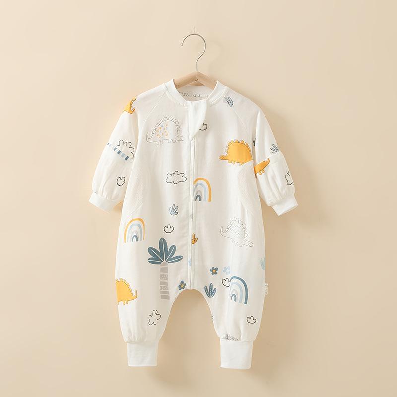 ロンパース ベビー 新生児 男女兼用 竹繊維 再生繊維 カバーオール 春夏秋 長袖 薄手 吸湿速乾 通気性 作務衣風 ジッパー ファスナー 赤ちゃん服 0-3ヶ月 66cm 73cm 80cm 部屋着 パジャマ カジュアル 飛行機 恐竜 動物柄