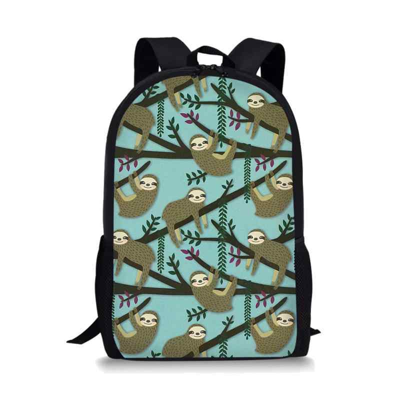 リュックサック キッズ 子供用 小学生 幼児 男女兼用 かわいい ナマケモノ 動物柄 プリント ポリエステ..