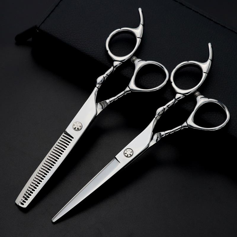 美容 シザー 理容師 プロ用 散髪 カット 高級感 精密研磨 人間工学 ハンドル ストレート スキバサミ セ..