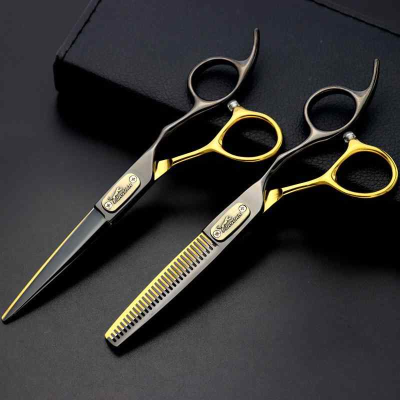 シザー 理美容 プロ用 美容師 理容師 専門家向け 高級感 ヒョウ柄 ブラック ゴールド カットシザー セ..