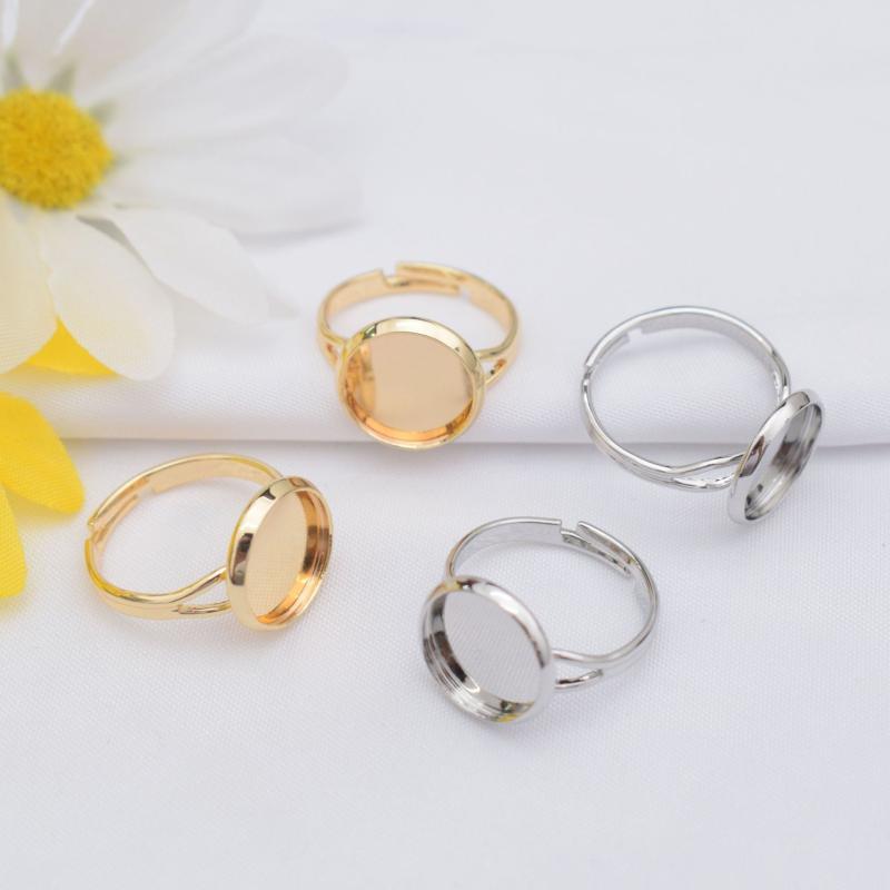 指輪パーツ 変色防止 14K金メッキ ゴールド リング台座 12mm 空枠 DIY ハンドメイド 銅製 半完成品 ア..