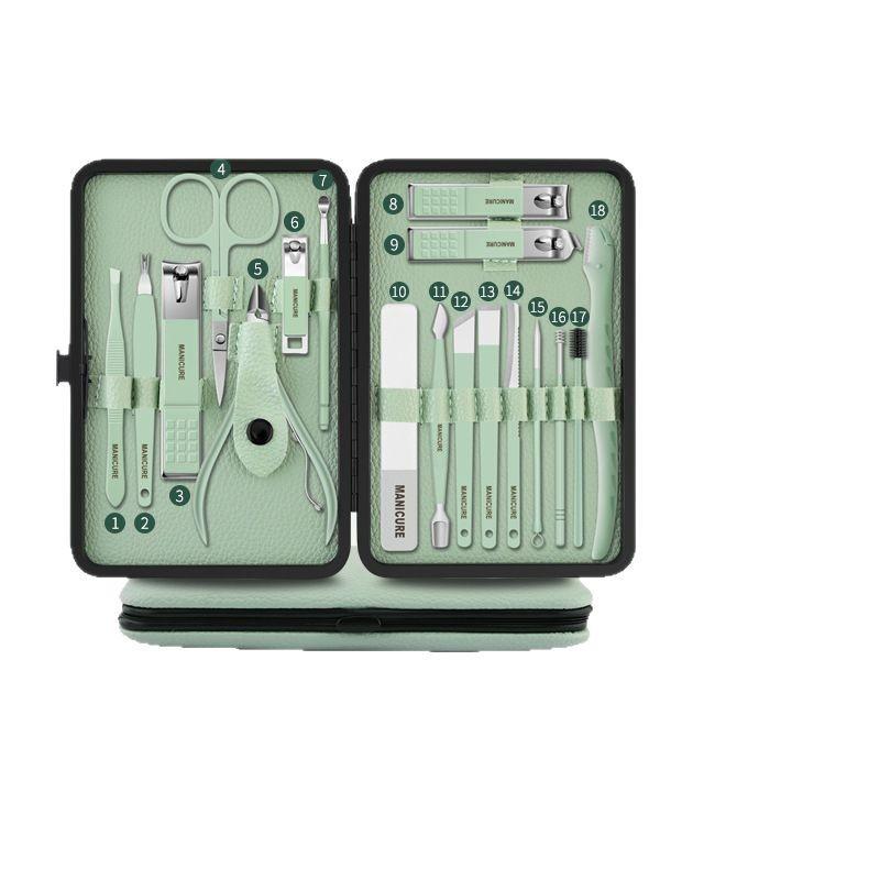 ネイルケアセット 多機能 高品質 ステンレス製 切れ味抜群 爪切り ネイルクリッパー 18点セット 家庭用 持ち運び便利 手足両用 爪やすり 甘皮処理 美容ハサ...