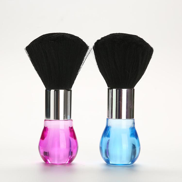 ヘアブラシ 子供用 キッズ 軟毛 肌に優しい ジルコニア飾り 理容師 美容師 プロ用 散髪後 毛払い 首元 清潔 ツール 美容室 理容室 自宅用 ブルー ローズピンク(x3)