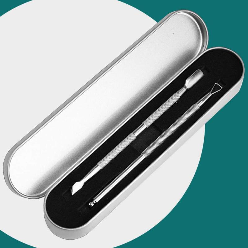 ネイルケア レディース ステンレス製 ジェルオフ 甘皮ケア 爪削り プッシャー カッター 携帯用 自宅用 メタルケース セット