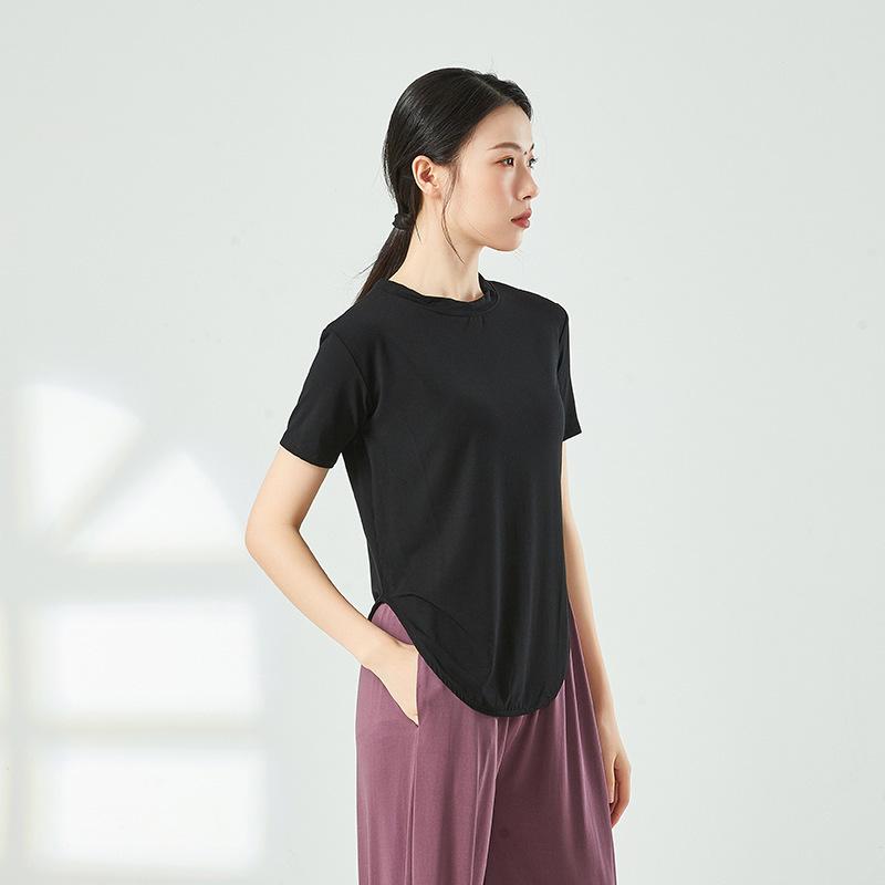 ダンスウェア 男女兼用 ラウンドネック 半袖 モダール混 ストレッチ モダン ジャズ ラテン 民族舞踊 練..