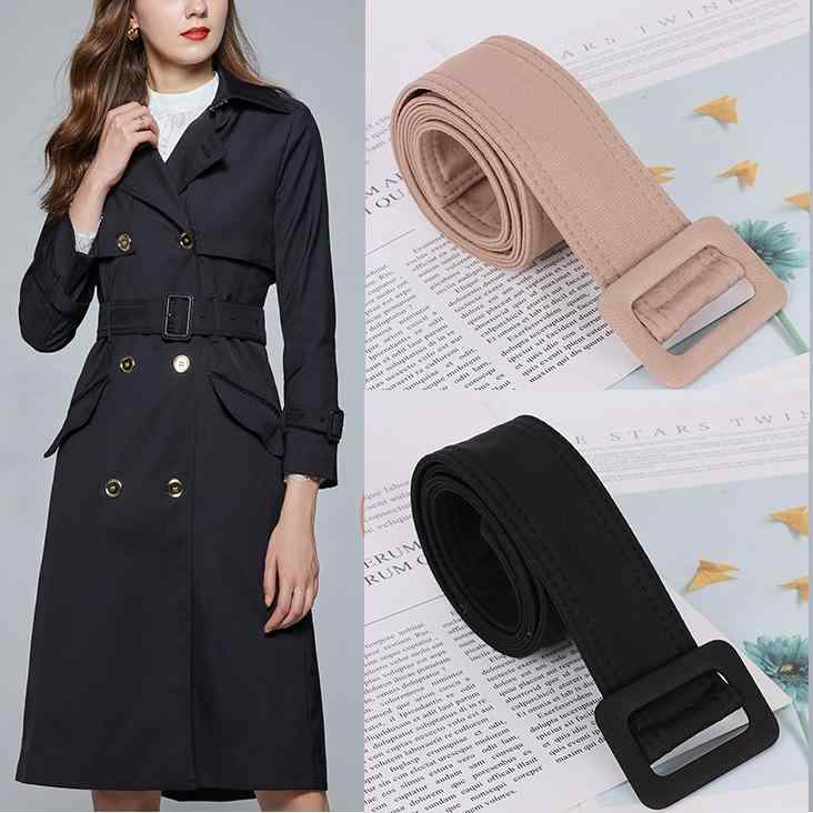 ベルト レディース 女性用 幅広 ウエストマーク Dリングバックル 結び 布製 ロングタイプ 通勤 オフィス ビジネス 万能 トレンチコート スーツ ジャケット ワンピース 用 無地 ステッチ