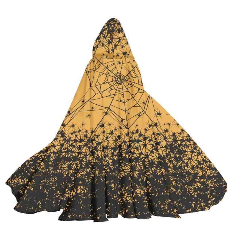 マント 男女兼用 ハロウィン コスプレ 仮装 フード付き 大人用 ケープ ポンチョ パンプキン スパイダー..