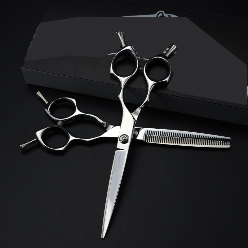 ヘアカットハサミ 6.5インチ シルバー ステンレス製 プロ用 美容師 自宅 セルフカット カットシザー セ..