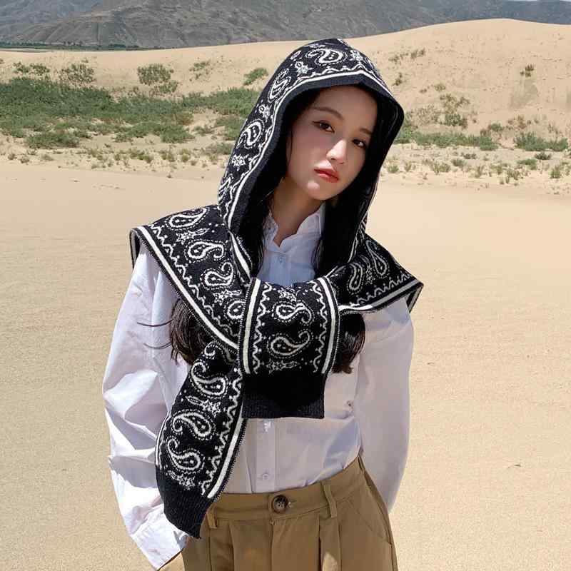 ポンチョ レディース フード付き ペイズリー柄 民族風 秋冬 保温 防寒 厚手 ケープ ショール フェイク..