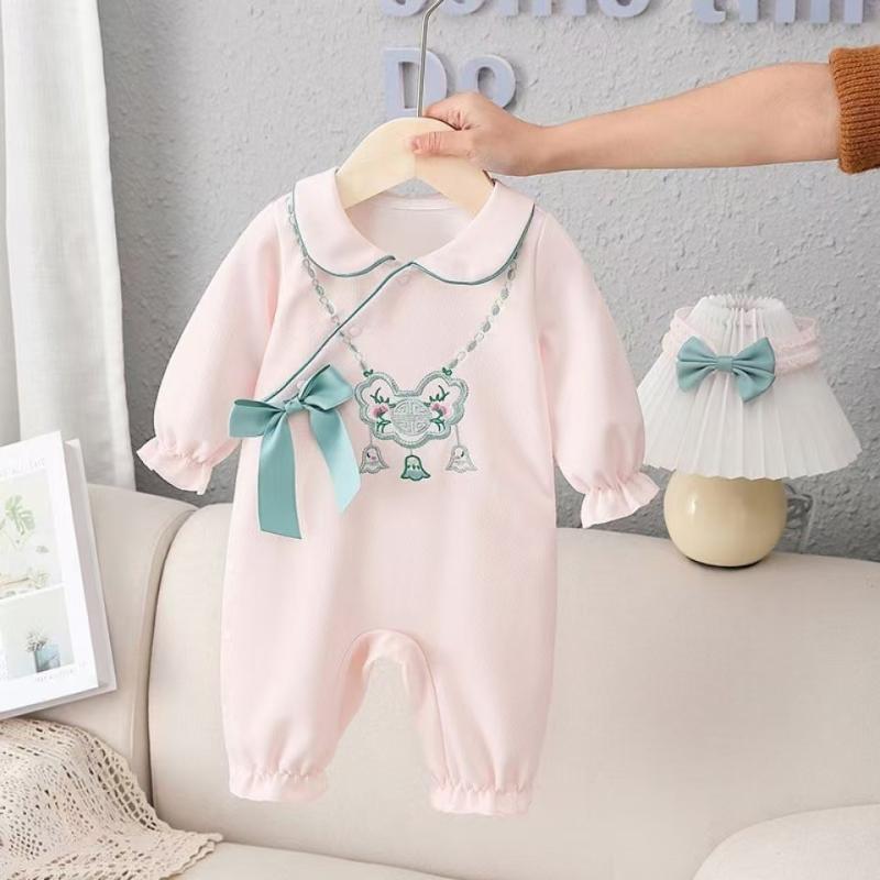 ロンパース ベビー 女の子 新生児 春秋 綿100% ニット 長袖 肌に優しい お出かけ着 セレモニー フォーマル お宮参り お食い初め 1歳 誕生日 バースデー おしゃれ かわいい