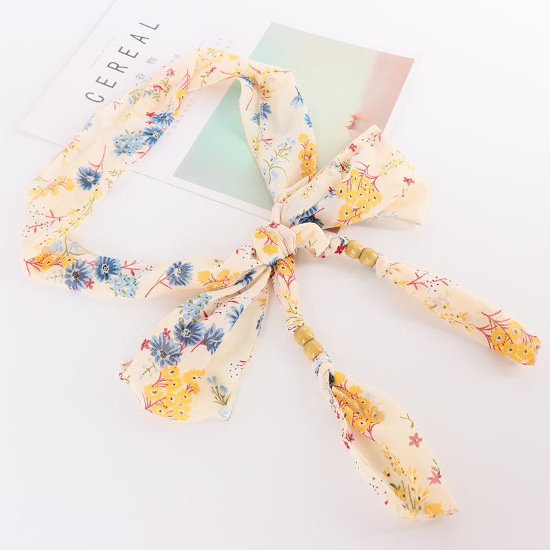 ベルト レディース シフォン ロング リボン 細め ウエストマーク ヘアバンド バッグチャーム 韓国ファ..