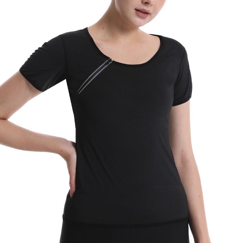 発汗ウェア レディース サウナスーツ 半袖 ジップアップ シェイプアップ 減量 ウエストシェイパー お腹引き締め 補正下着 スポーツ フィットネス 薄手 大きい...