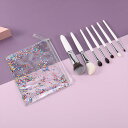 メイクブラシセット プロ仕様 携帯用 7本セット 高級細光鋒羊毛 木製ハンドル ブラシケース付き 自然な仕上がり チーク パウダー シェーディング アイシャドウ ブレンディング用(x3)