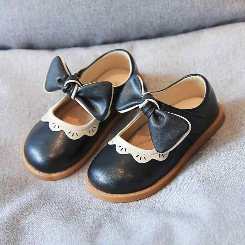 シューズ 女の子 キッズ 子供 リボン マジックテープ スクール 発表会 滑り止め 通気性 耐摩耗 牛革 ゴム底 韓国風 ブラック ピンク アイボリー 園児 小学生 フォーマル カジュアル 春秋
