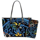 バッグ レディース 女性用 PU 横型 ジッパー開閉 春夏 ショルダーバッグ ハンドバッグ トートバッグ ボヘミアン 民族風プリント ソフトハンドル 内外ポケッ...