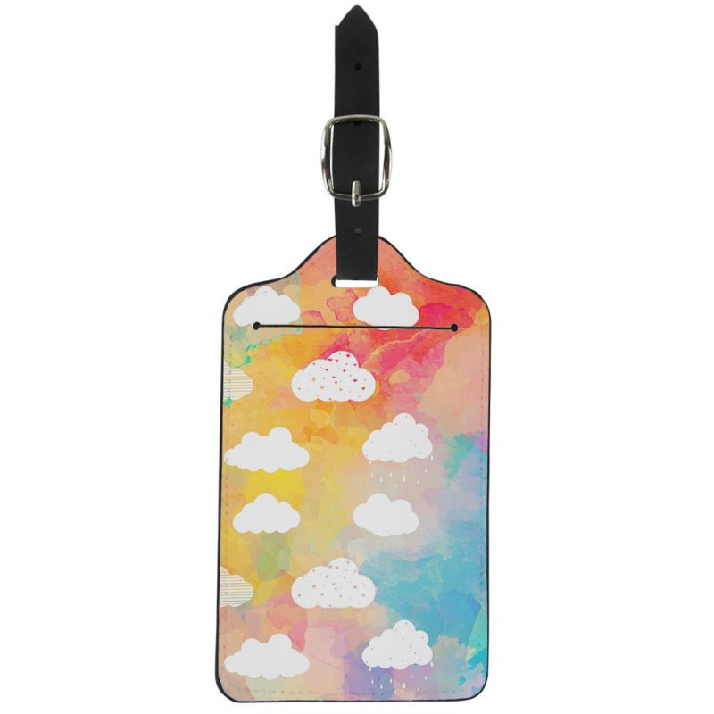 ラゲージタグ 雲柄 かわいい おしゃれ 軽量 旅行 ビジネス 出張 空港 搭乗 紛失防止 名札 PUレザー ス..