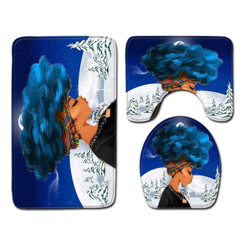 ラグ レディース 浴室 トイレ 玄関用 アフリカン柄 滑り止め 洗濯機で洗える 3点セット 便座カバー 玄..