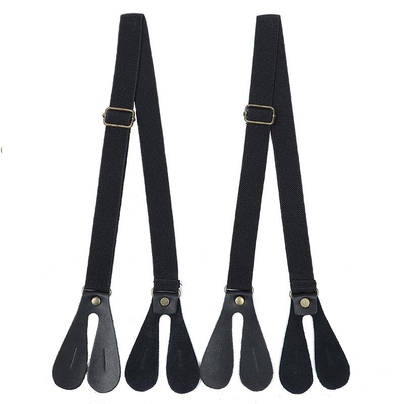 サスペンダー メンズ レディース 男女兼用 ブラック 8ボタン留め X型なし 長さ調節可能 強力ゴム 伸縮性抜群 ファッション小物 おしゃれ ズボン吊り 吊りバンド 万能 カジュアル ビジネス